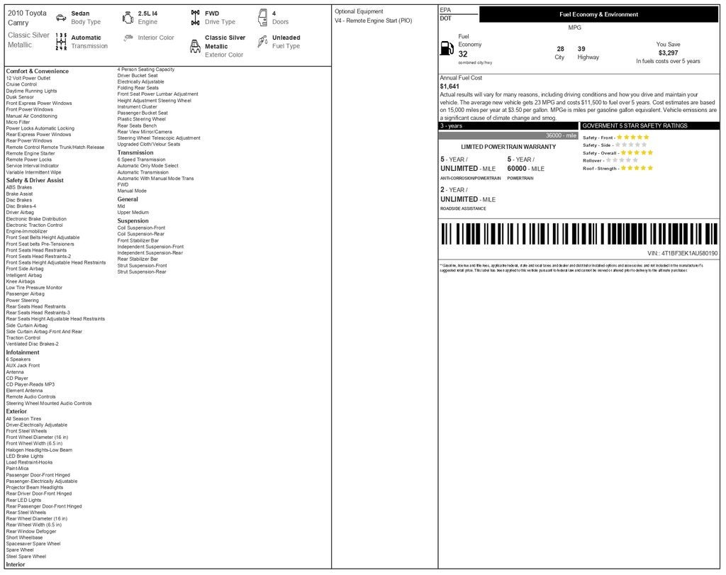 2010 Toyota Camry LE